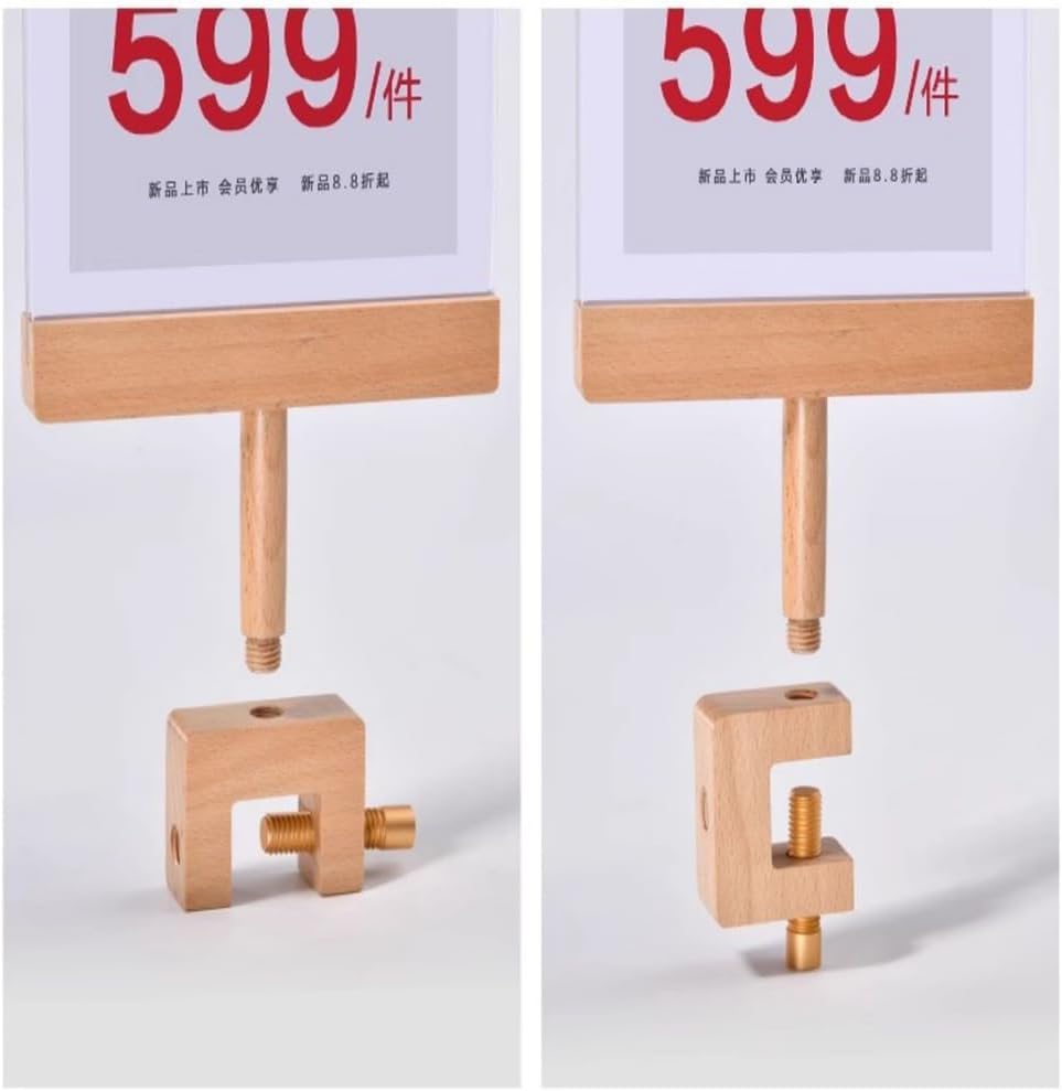 Acrylic Sign Holder with Clamp Double Head Display with Acrylic Frame Sign Holder Price Tag Clip for Clothing Stores (Horizontal A5 210×148mm/8.27×5.83inches)