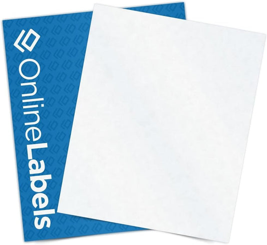8.5 x 11 Clear Frosted Matte Sticker Paper (Inkjet Printers Only) - 250 Sheets - Full Sheet Labels - OnlineLabels