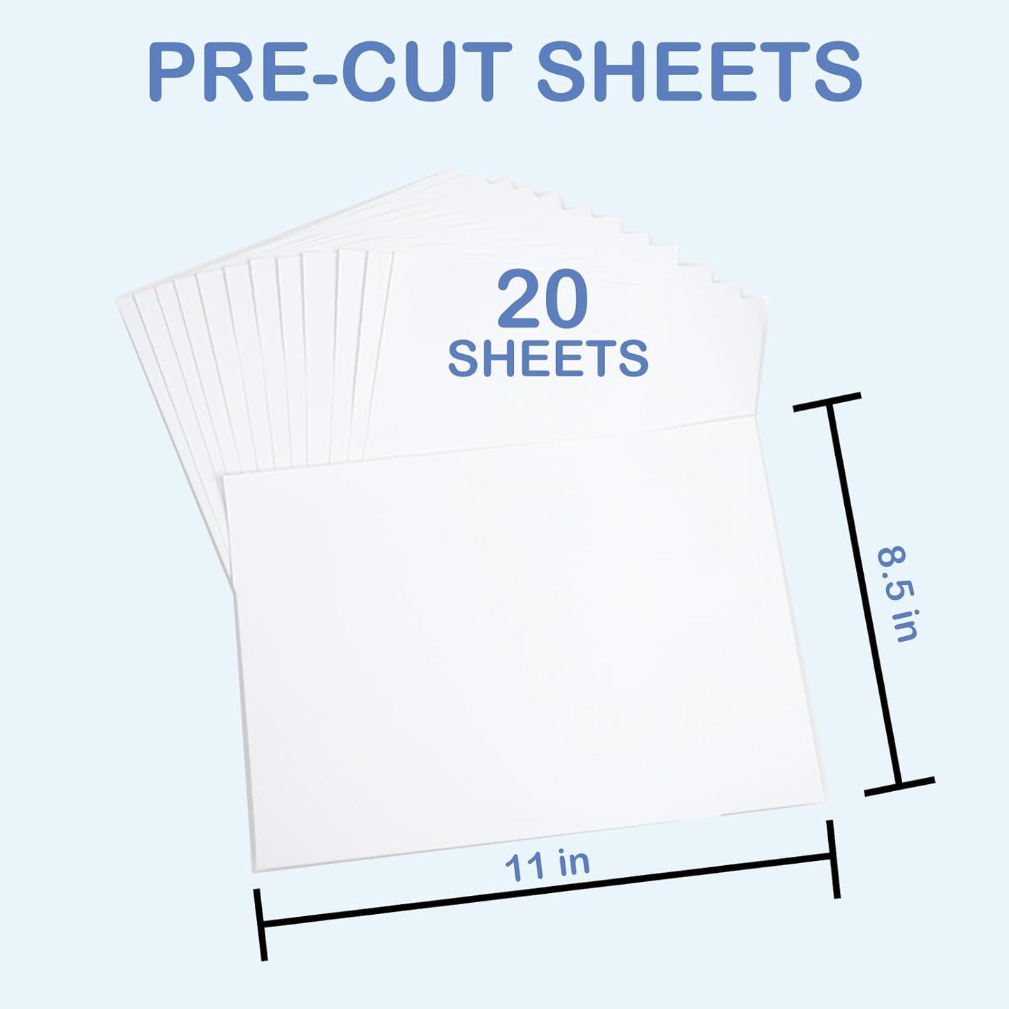 Heat Transfer Paper for Inkjet & Laserjet Printer (20 Sheets 8.5"x11", Dark 3.0), Wash Durable, Long Lasting Printable HTV Infusible Ink Transfer Sheets, Vinyl Iron on Fabric Printer Paper