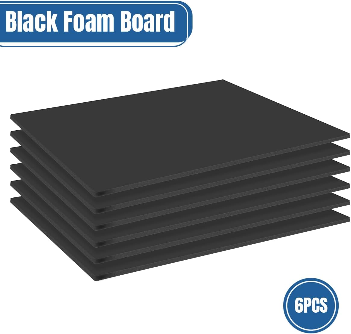 6PACK Black Foam Board 24x36×3/16 inches,5MM Poster Board for DIY Projects High Quality Blank Board Perfect for Arts Crafts School Projects Presentation Displays