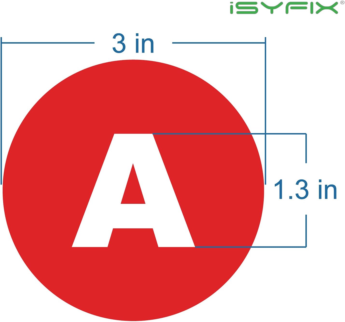 iSYFIX Red Vinyl Letters Stickers - 3 inch Self-Adhesive, A to Z, 4 of Each Letter - Premium Decal for Indoor & Outdoor, For Inventory, Storage, Organizing, Alphabet for Boxes, Toolbox, Lockers & More