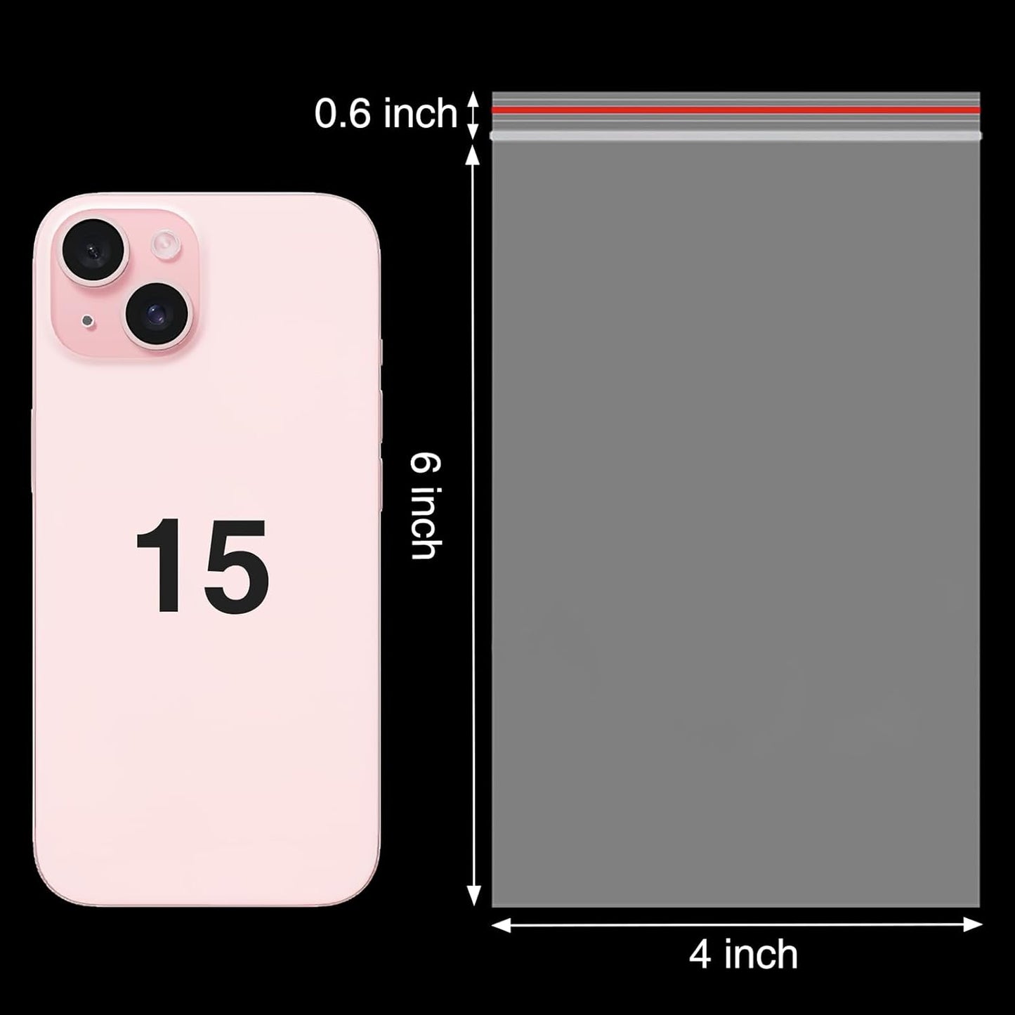 200Pcs 4x6 Inch Mini Plastic Bags, Resealable Small Zip Baggies for Small Business, Storage, Gifts, Candy, Screws, Jewelry, Daily Pills