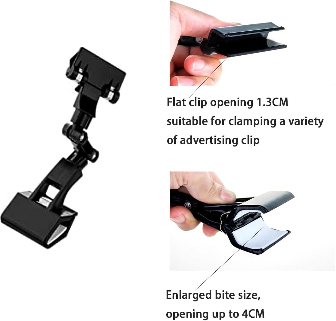 3pcs Sign Clips Clip Holder Sign Holder Clip Paper Holder for Table Top Clip On Sign for Paper Holder Computer Monitor Handy Artist Supplies Holder(Black)