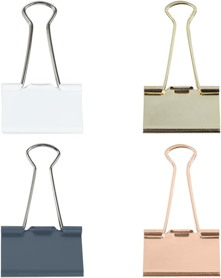 JAM PAPER Colorful Binder Clips Assortment - Large - 1 1/2 Inch (41 mm) - Assorted Business Colors - 48 Binderclips/Pack