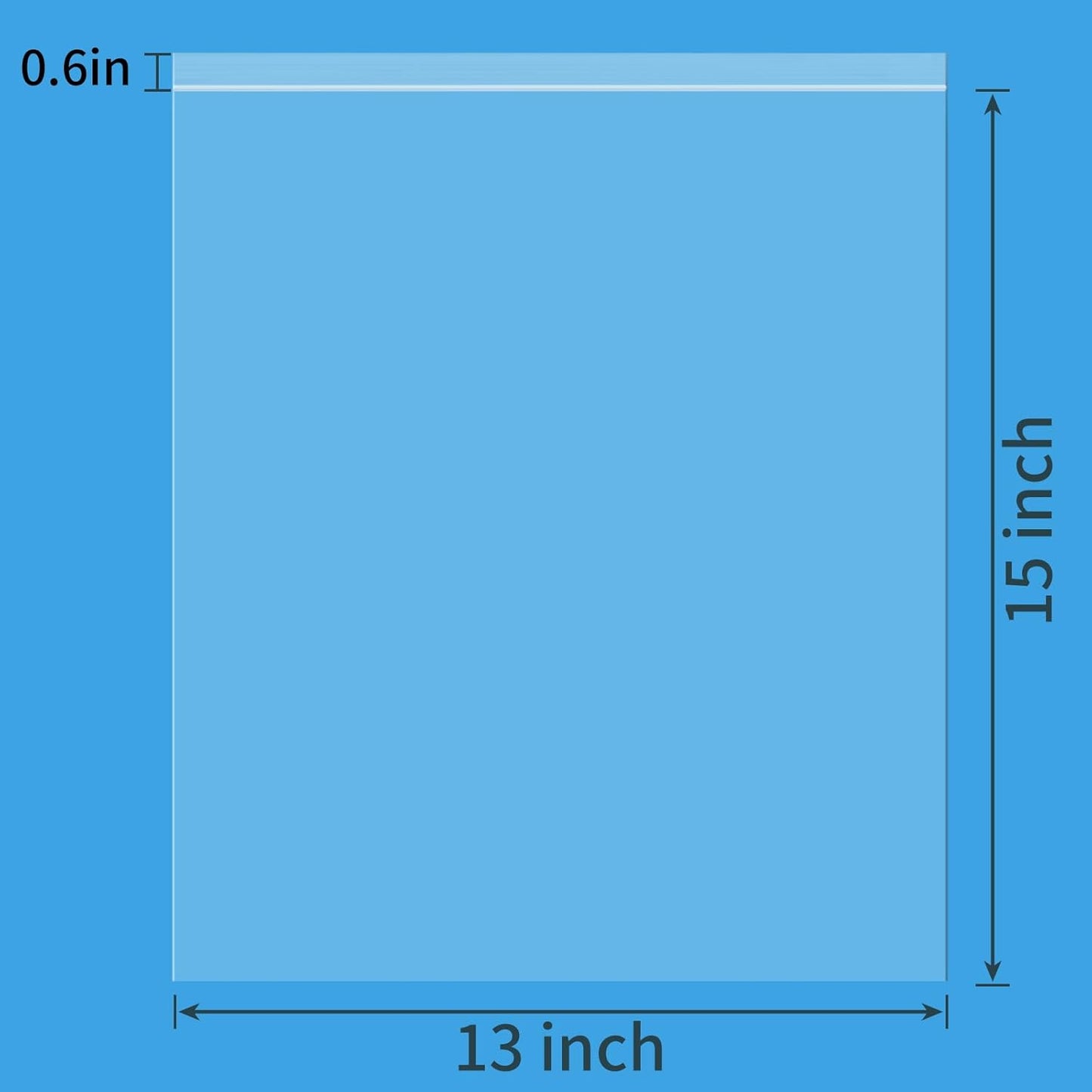 13" X 15" (30 Count) 2 Mil Clear Plastic Shirt Bags, Reclosable Large Poly Bags with Zip Seal for Travel, Storage, Packaging, Shipping