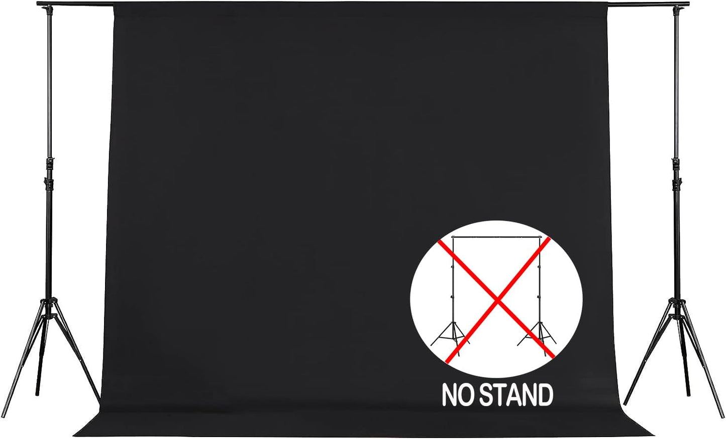 Joccun 5X7FT Black Backdrop Background for Photography,Polyester Backdrop Curtain Background Screen for Photography,Photoshoot,Video Recording,Studio(5X7ft,Black)