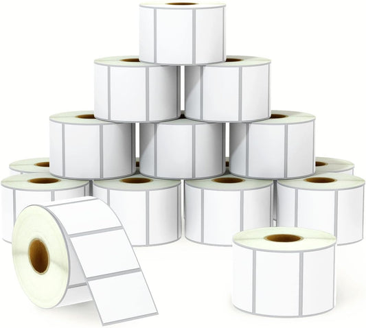 BETCKEY - 3" x 2" (76 mm x 51 mm) Multipurpose & Shipping Labels Compatible with Zebra & Rollo Label Printer,Premium Adhesive & Perforated [16 Rolls, 12000 Labels]