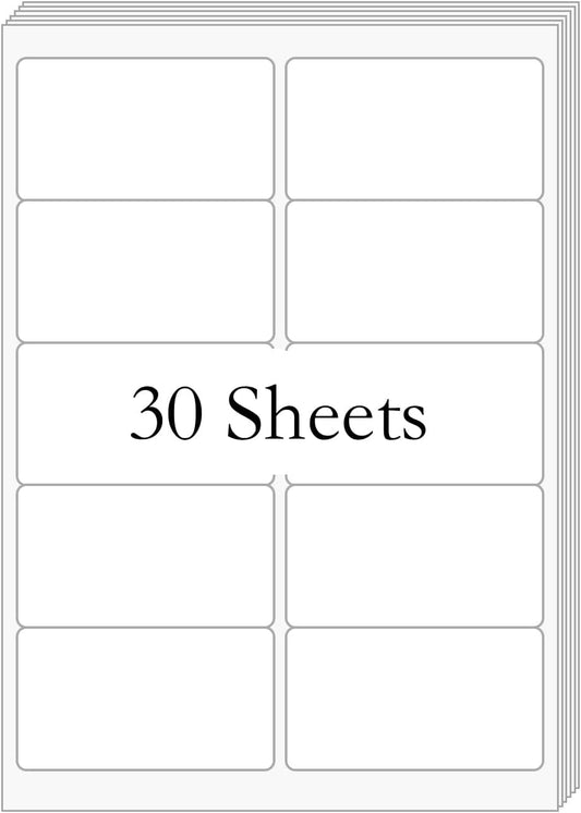 2” x 4” Shipping Address Labels 300 Labels, BESTIKER Printable Labels for Laser Inkjet Printers,White Sticker Labels Permanent Adhesive Mailing Labels for Packages(10 Labels/Sheet,30 Sheets)