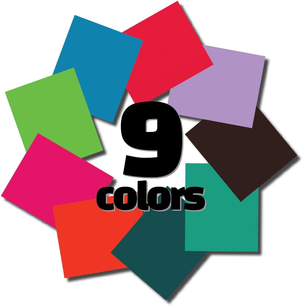 3D Puff Vinyl Heat Transfer 10"x12"-9 Sheets 9 Special Assorted Colors HTV Bundle Iron-On Design for T-Shirt Compatible with Cricut Silhouette Cameo Heat Press Machine Easy to Weed Cut