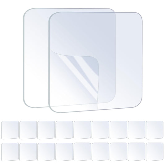 20PCS Premium Double Sided Mounting Squares Clear Tape,Heavy Duty Adhesive Pads for Pictures,Poster Hanging Strips - Strong Sticky Tack,Waterproof Adhesive for Shower,Wall Patch,Sticky Pads