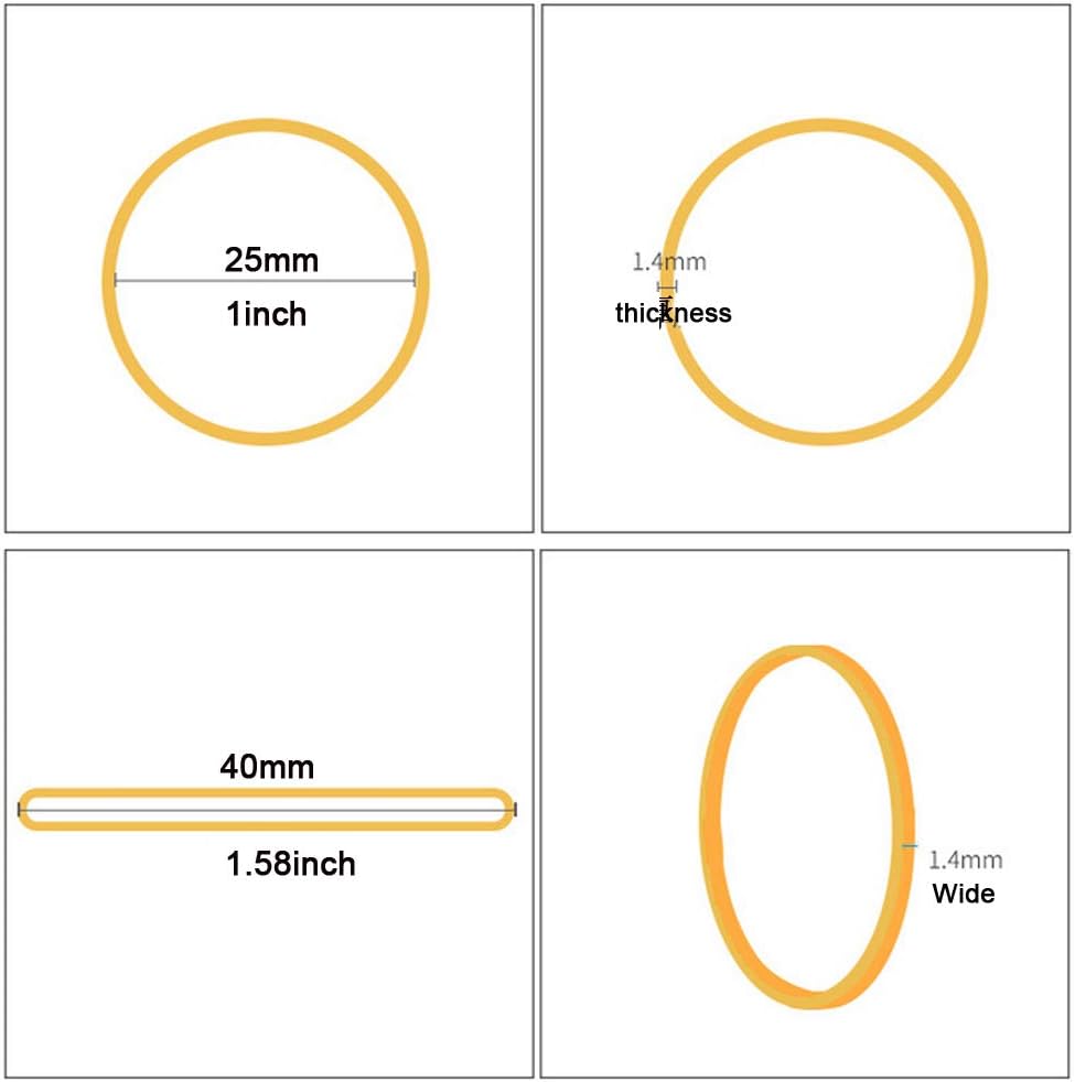 AMUU Rubber Bands 750pcs size 25mm 1 inch rubber bands Small Rubber Band for Office supplies School Home Elastic Band