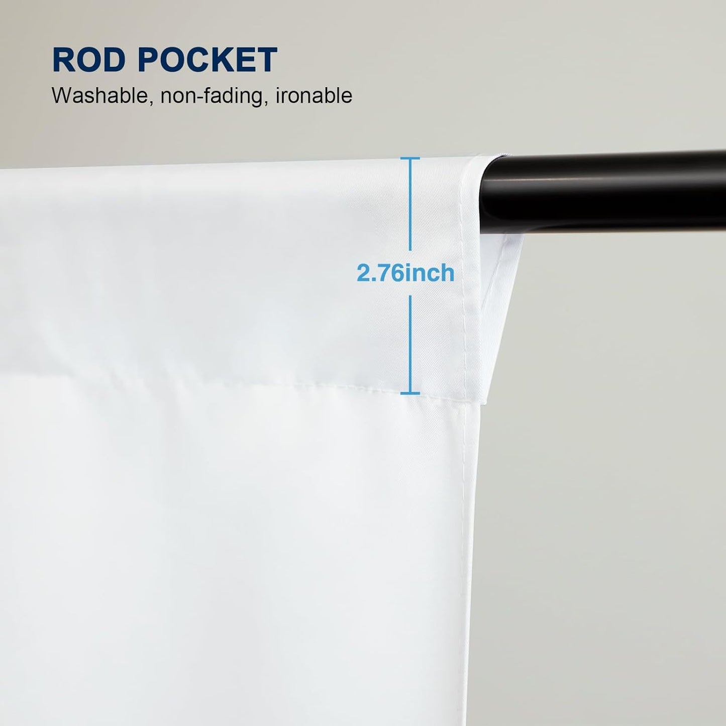 Aimosen 10 x 7 FT White Backdrop Background for Photography, Professional Pure WhiteScreen for Photoshoot, High Density Fabric Curtainfor Video Record Portrait Stand Photo Studio, with Rod Pocket