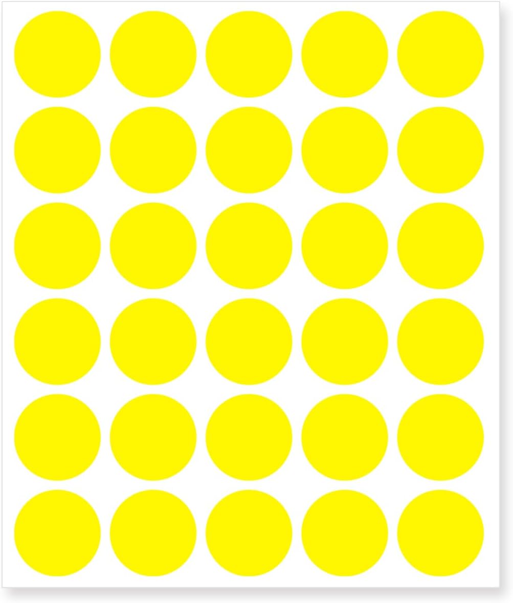0.75 Inch Removable Color Code Dot Sticker Round Labels,Garage Sale Stickers Price Tags Label Blank Yard Sale Circle Dot Stickers(1050 Pack,Yellow)