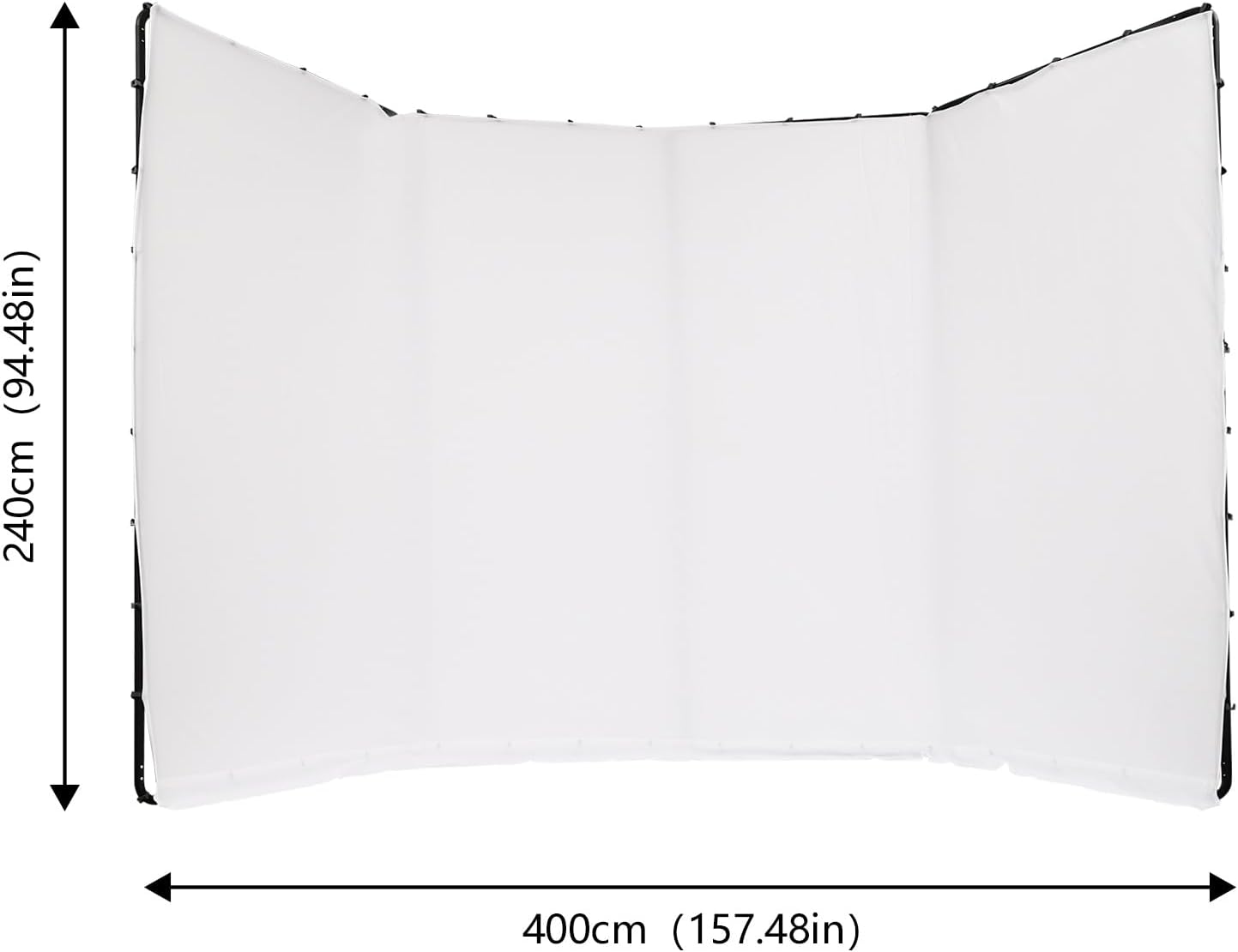 7.87ft x 13.12ft Large Green Screen Backdrop with Stand, Portable Foldable Photography Backdrops Large Collapsible Backdrop System for Photo Studio Video Shooting, Live Streaming (White)