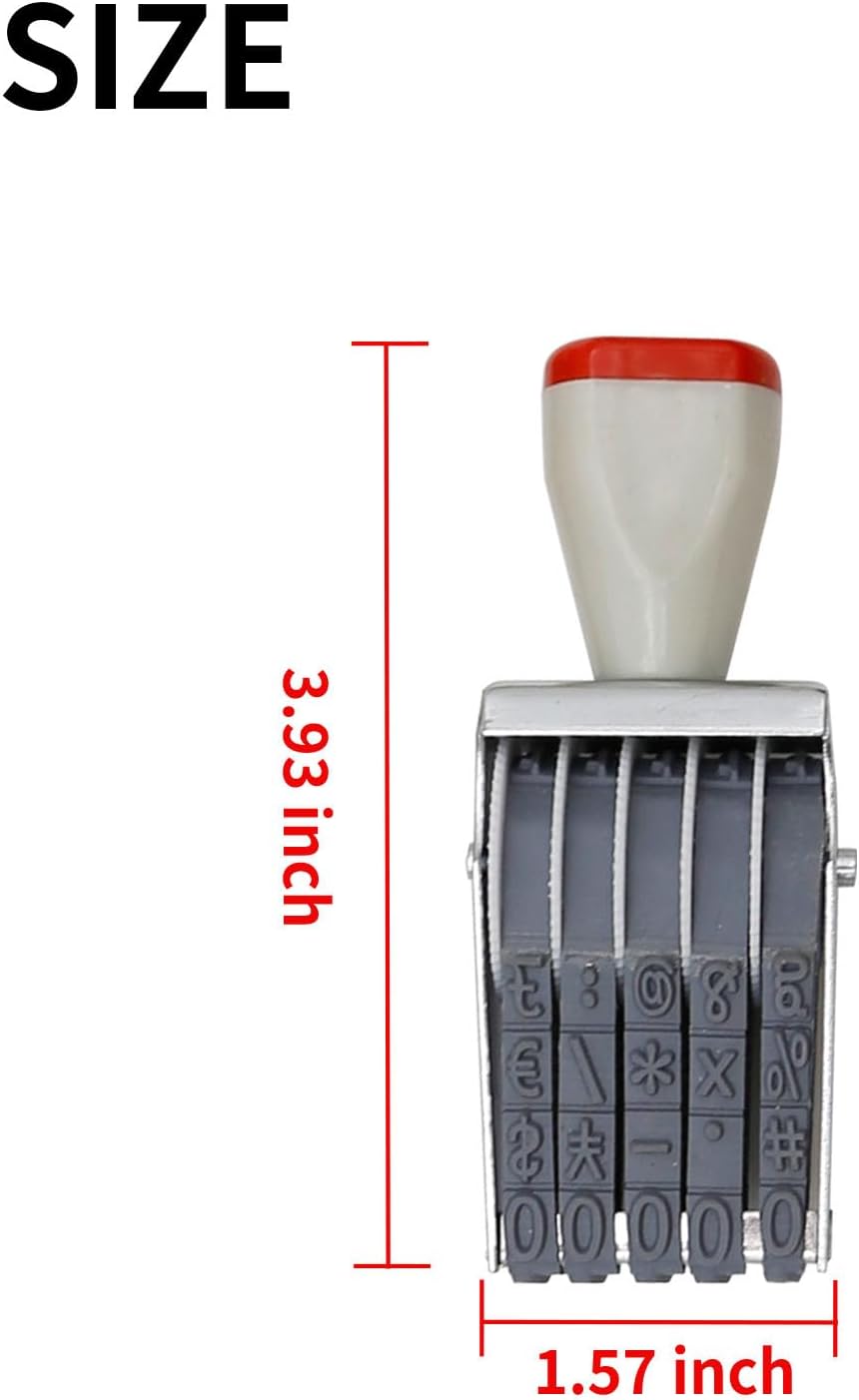 5 Digit Number Stamp,Adjustable Digit Rubber Changeable Number Stamp Numerical Stamp Multi- Functional Creative Price Tag Rotating Number Symbol Business Stamp