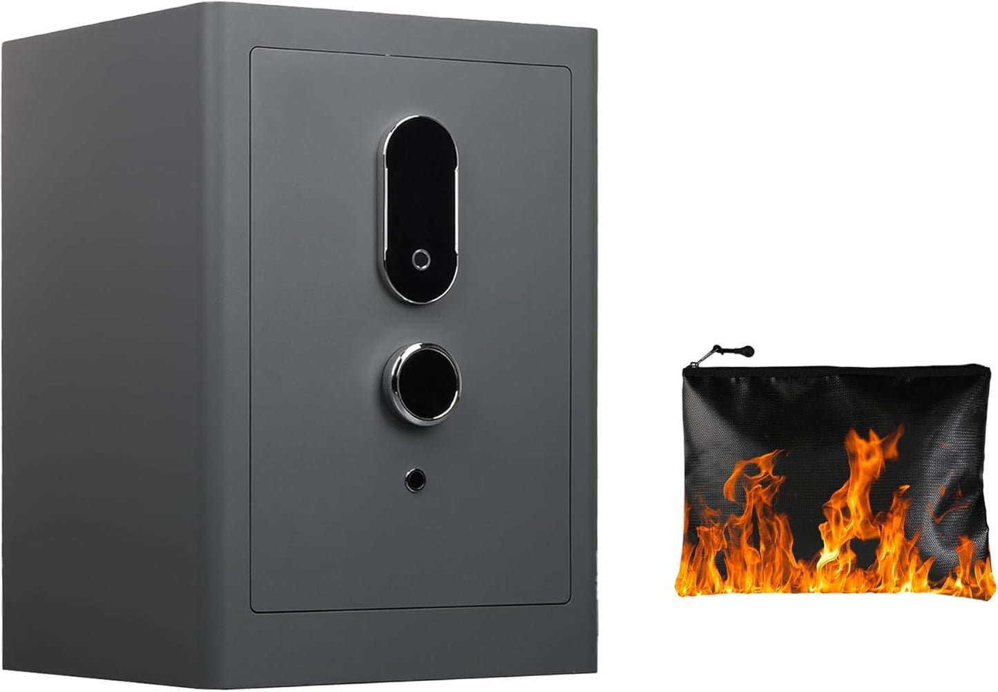 4.0 Cu.Ft Large Fingerprint Safe Box with Fireproof Waterproof Bag, Biometric Home Safe with Lockable Inner Box for Valuables,108 Pounds Heavy Duty Digital Vault with Keys, Removable Shelf, Grey