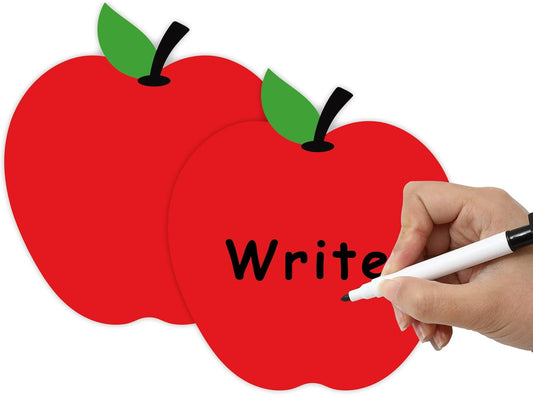 24Pcs Red Apples Dry Erase Magnetic Labels Back to School Reusable Name Tag Magnets with Erasable Pencil for Classroom Bulletin Board Wall Office Decor DIY Whiteboard Fridge