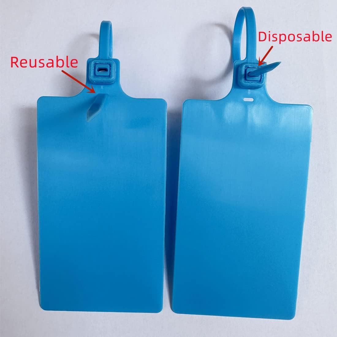Blank Labeling Tags Waterproof Plastic Tags for Labeling Writeable Zip Tie Tag Seals 2.28"×3.94" 200pcs，Blue