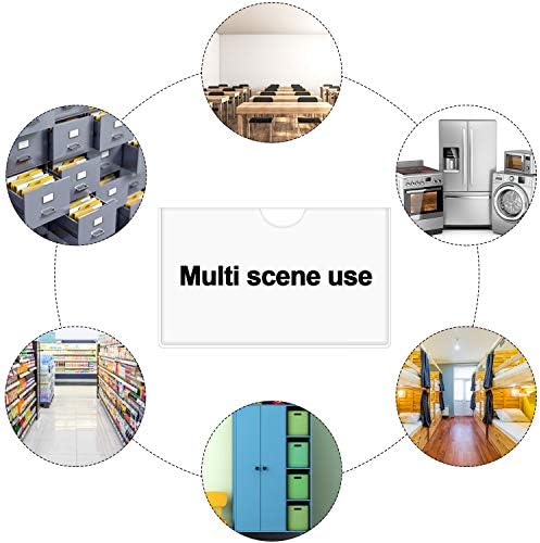 30 Pack Self-Adhesive Index Card Pockets with Top Open for Loading - Ideal Index Card Holder for Organizing and Protecting - Crystal Clear Plastic(3.7 x 2.3 Inches)