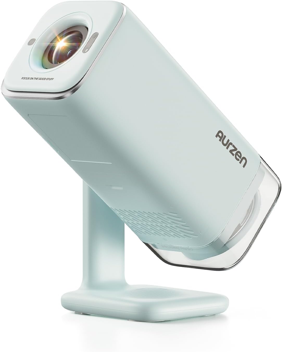 Aurzen BOOM Air Google TV Portable Projector with WiFi and Bluetooth, USB-C Powered, Smart Projector for Outdoor & Home Movie, 4K Supported, Real-Time Focus, Dolby Audio, Adjustable Stand, Off-White