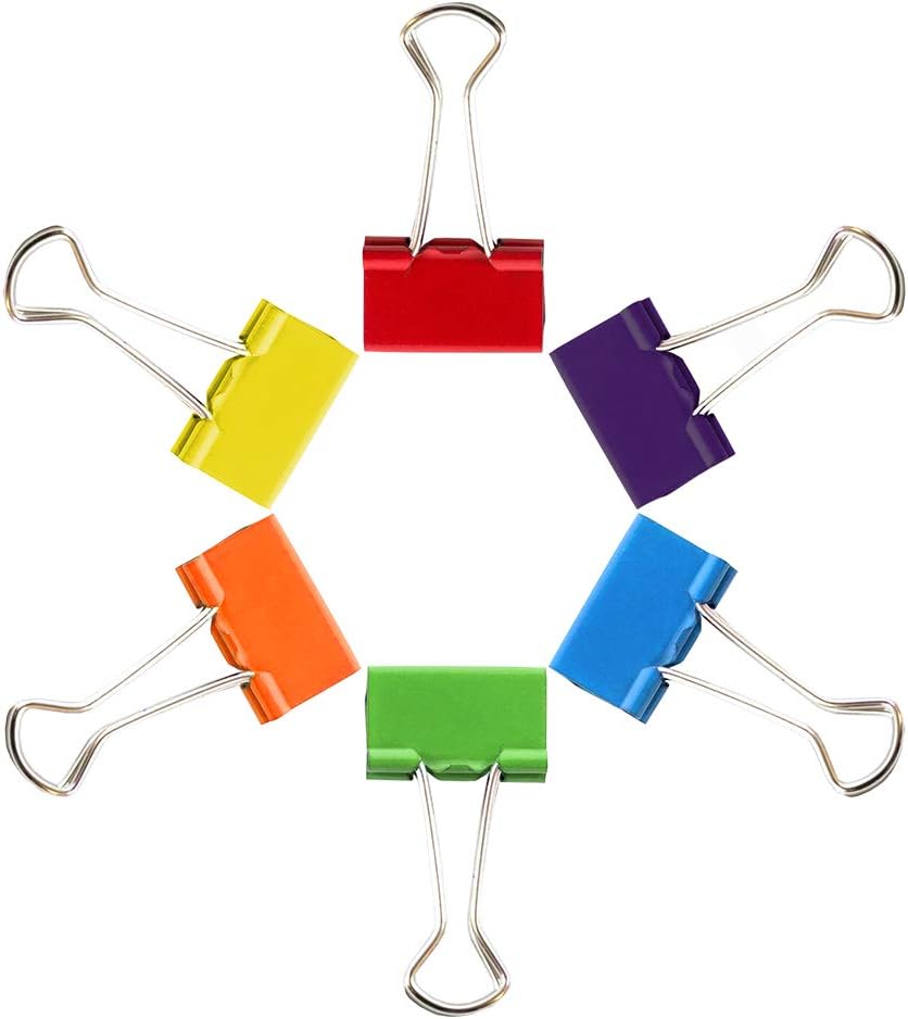 JAM PAPER Colorful Binder Clips - Small - 3/4 Inch (19 mm) - Assorted Binderclips - 6 Packs of 25