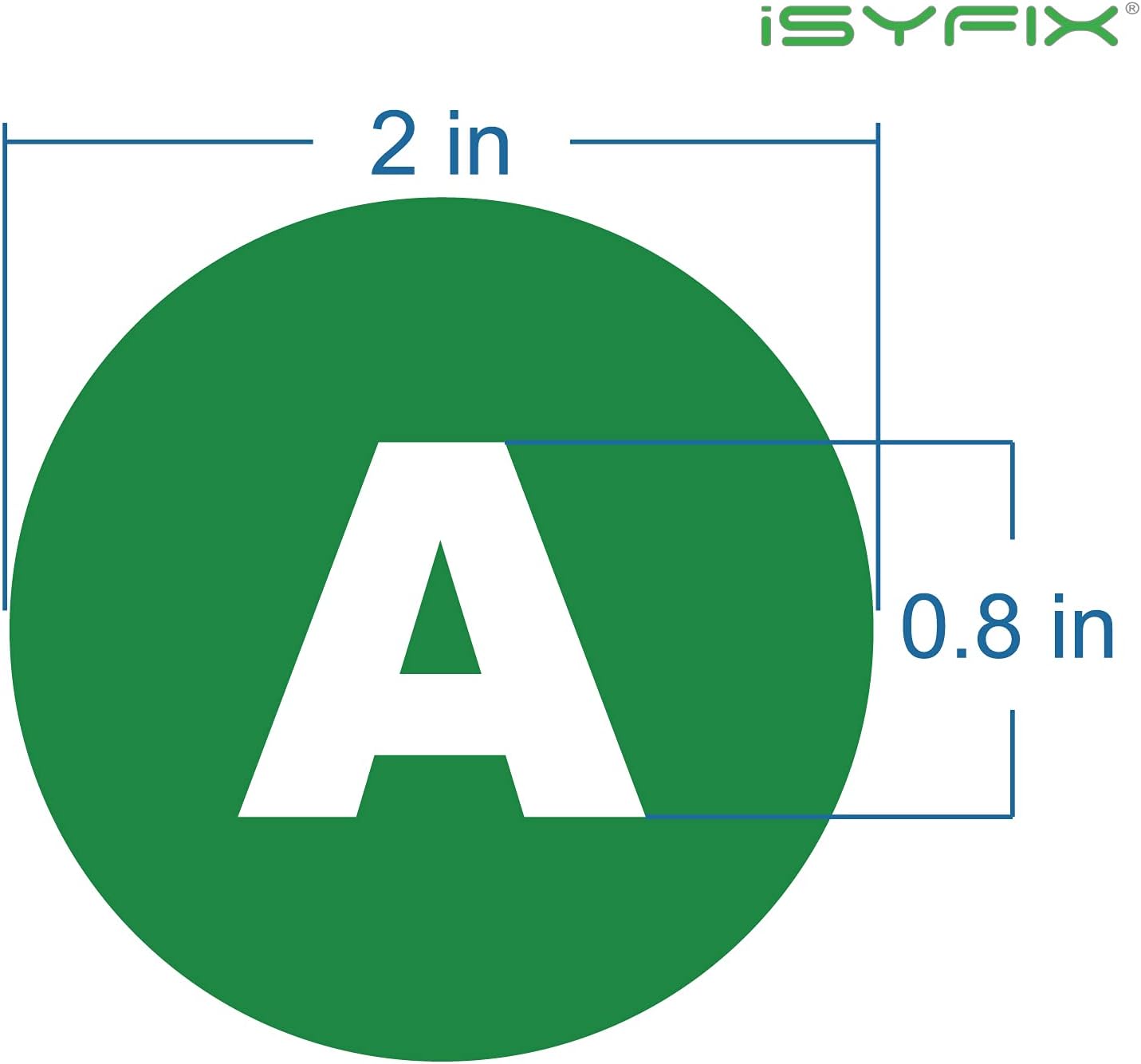 iSYFIX Green Vinyl Letters Stickers - 2 inch Self-Adhesive, A to Z, 4 of Each Letter - Premium Decal for Indoor & Outdoor, for Inventory, Storage, Organizing, Alphabet for Boxes, Toolbox, Lockers