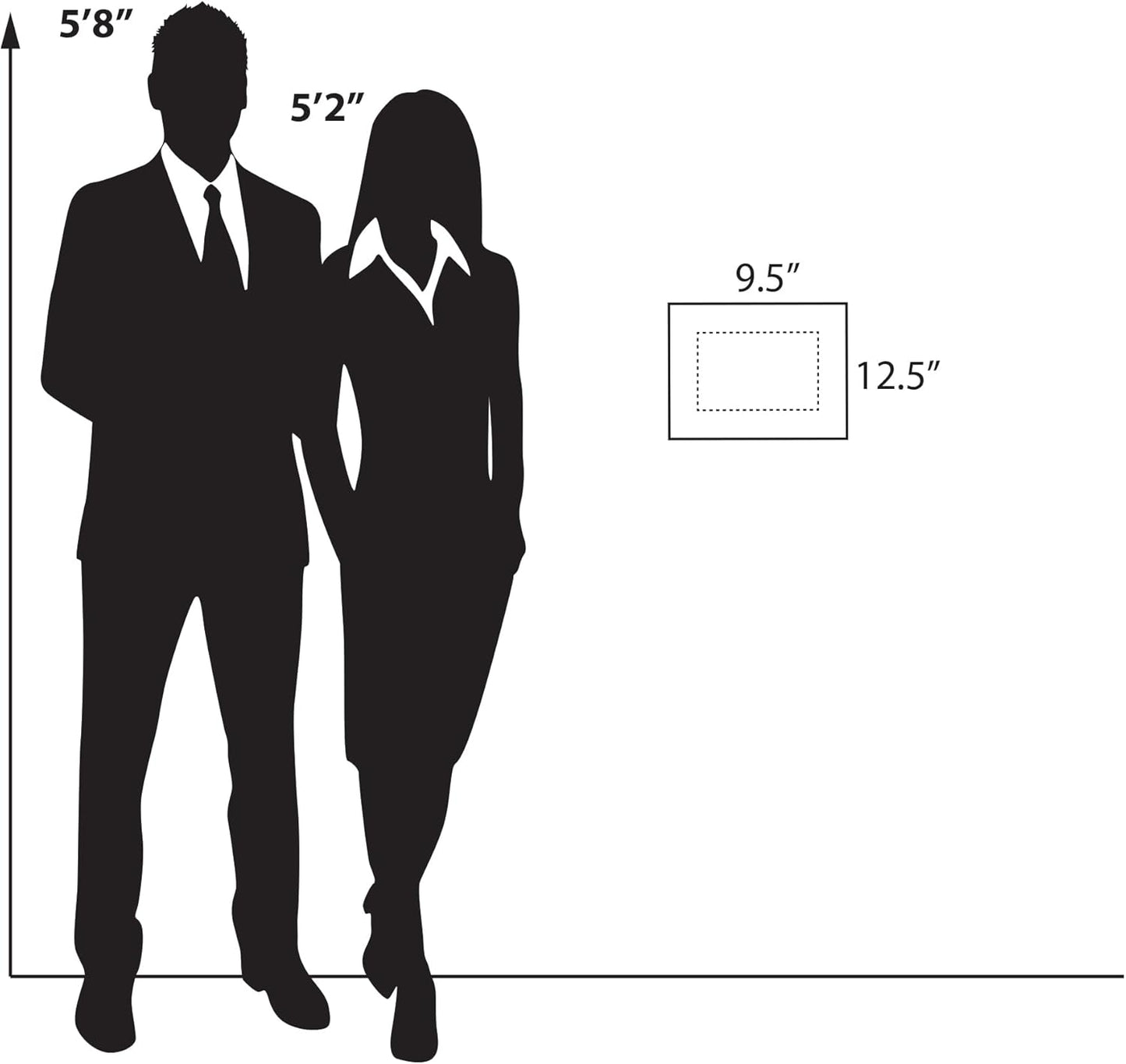 Azar Displays 105511 8.5" x 5.5" Standoff Sign Holder (Overall Size 12.5" x 9.5"), Silver