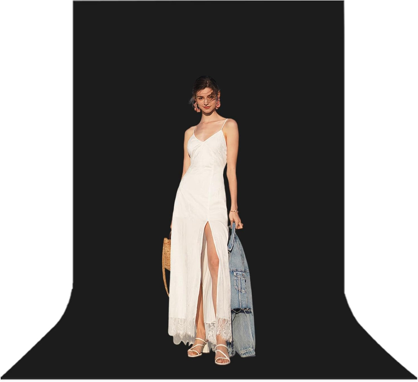 BEIYANG 5 x 6.5 Ft Black Backdrop for Photography, Pure Black Screen for Photography Photo Booth Backdrop Photoshoot, Background Curtain for Chromakey Video Recording Parties