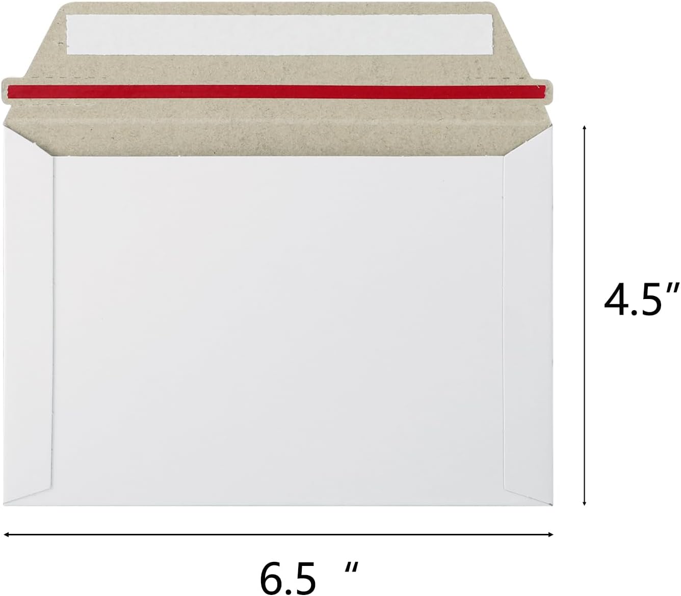 100 Pack 6.5x4.5 inch Rigid Mailer Self Seal Photo Document Mailers, Stay Flat White Cardboard Shipping Envelopes White Photography Mailers for CD, Photos, Document