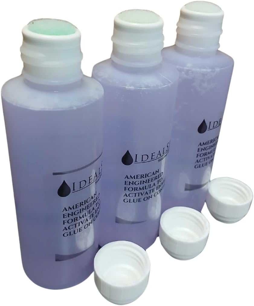 IDEALSEAL Envelope Moistener (120 ML) (3600 Envelpes) E-Z Seal Compatible 4 oz. Dabber Bottle of Sealing Solution PB Sealing Solution 601-7 Postage Stamp Envelope Seal (3 Bottles)