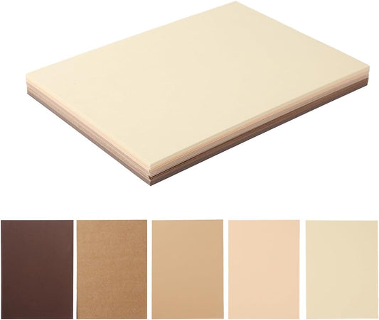 50 Sheets Colored Cardstock Paper 5 Colors, 250 GSM Heavy Card Stock for DIY Art Projects, Cards (Brown, 5x7)