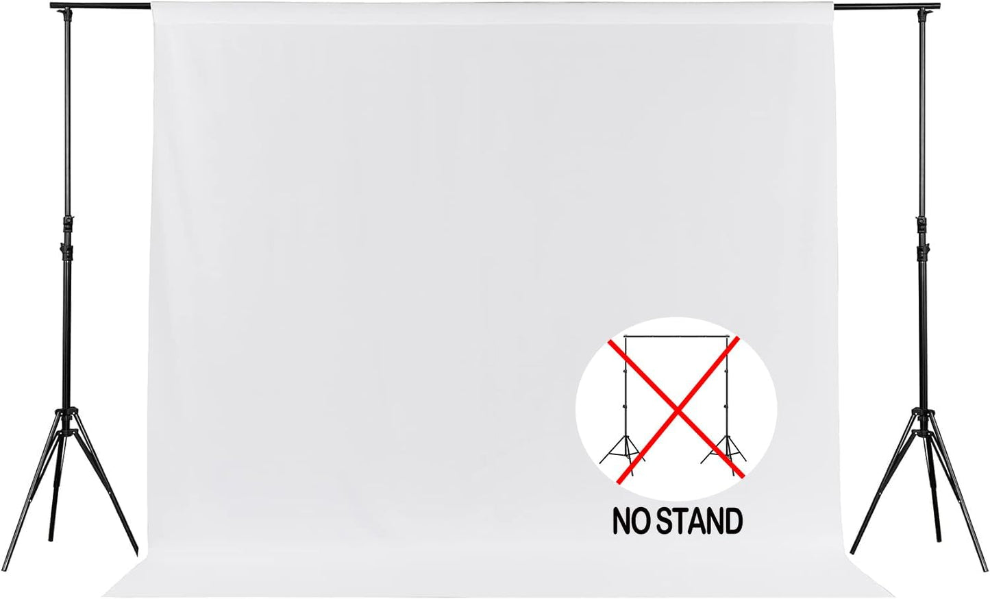 Joccun 8X10FT White Backdrop Background for Photography,Polyester Backdrop Curtain Background Screen for Photography,Photoshoot,Video Recording,Studio(8X10ft,White)