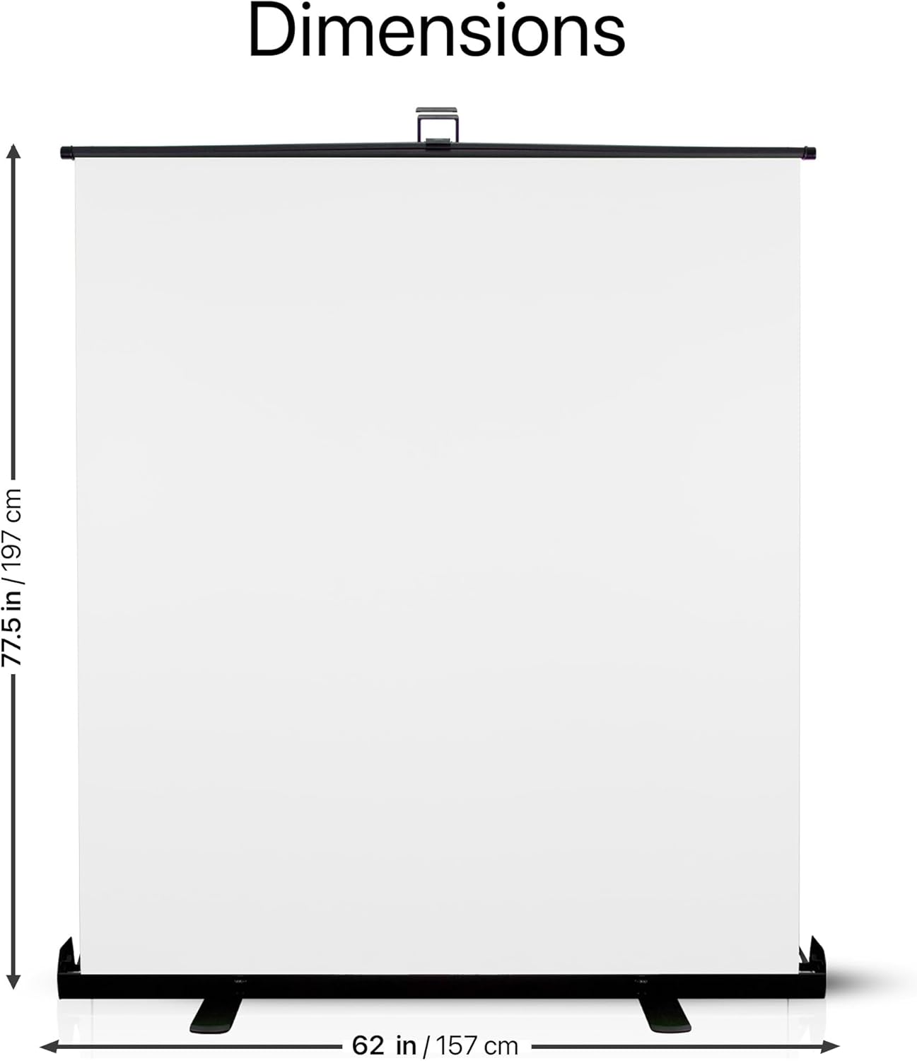KHOMO GEAR 62-Inch White Screen Backdrop – Collapsible & Portable Photography Background for Streaming, Video Calls, Zoom & Studio – Wrinkle-Resistant, High-Density Fabric, Easy Setup