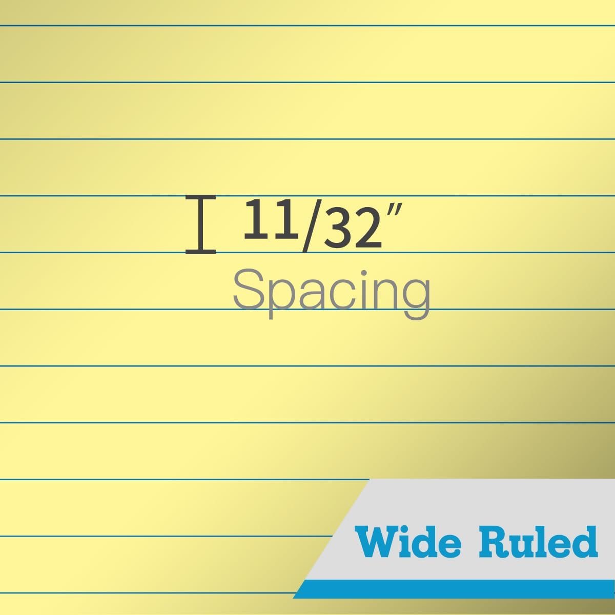 KAISA Legal Pads 8.5x11 inch Writing Pads Wide Ruled Notepads 8.5“x11.75 Canary Note Pads, Yellow 50 Sheets 72 Pads,WT-MCY50W