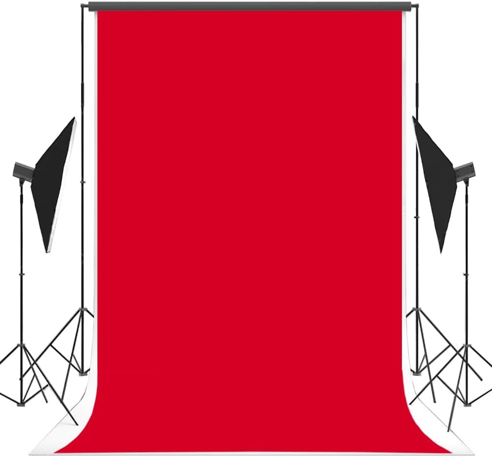 5X7ft Red Backdrop Background for Photography Photo Booth Backdrop for Photoshoot Background Screen Video Shooting Parties Curtain Back Drops