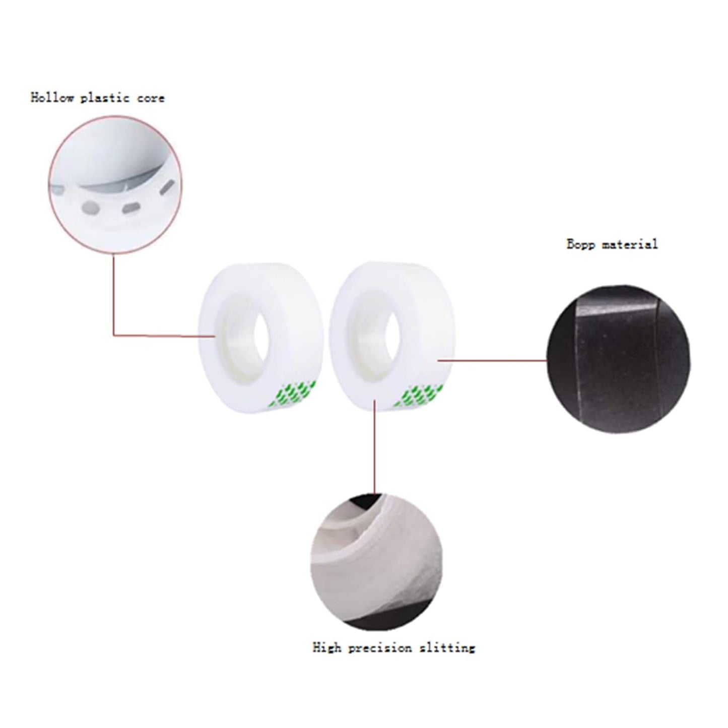 24 Rolls Clear Tape Refill - Tear by Hand, Transparent Tape Rolls for Dispenser, 3/4" x 1000 inch