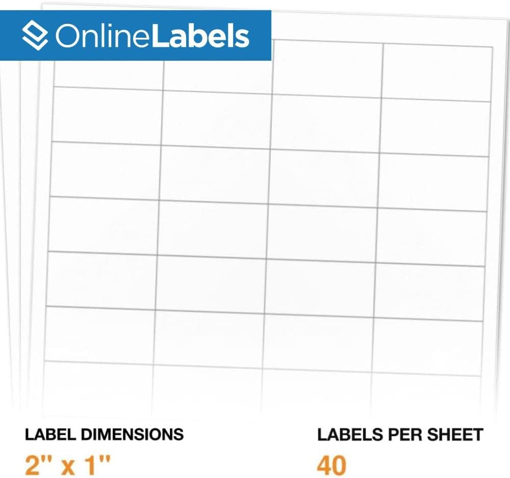 2 x 1 Rectangle Barcode Labels - Pack of 10,000 Labels, 250 Sheets - Inkjet/Laser Printer - Online Labels