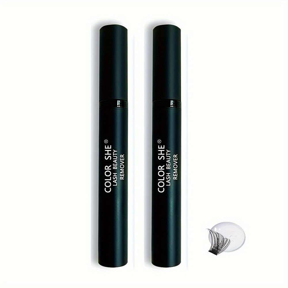 2 Pcs Lash Glue Remover for Eyelash Extension Lash Glue Cluster Falscara, Professional Eyelash Adhesive Dissolver Travel Size Toiletries Removes Stubborn Eye Makeup for Girls and Woman
