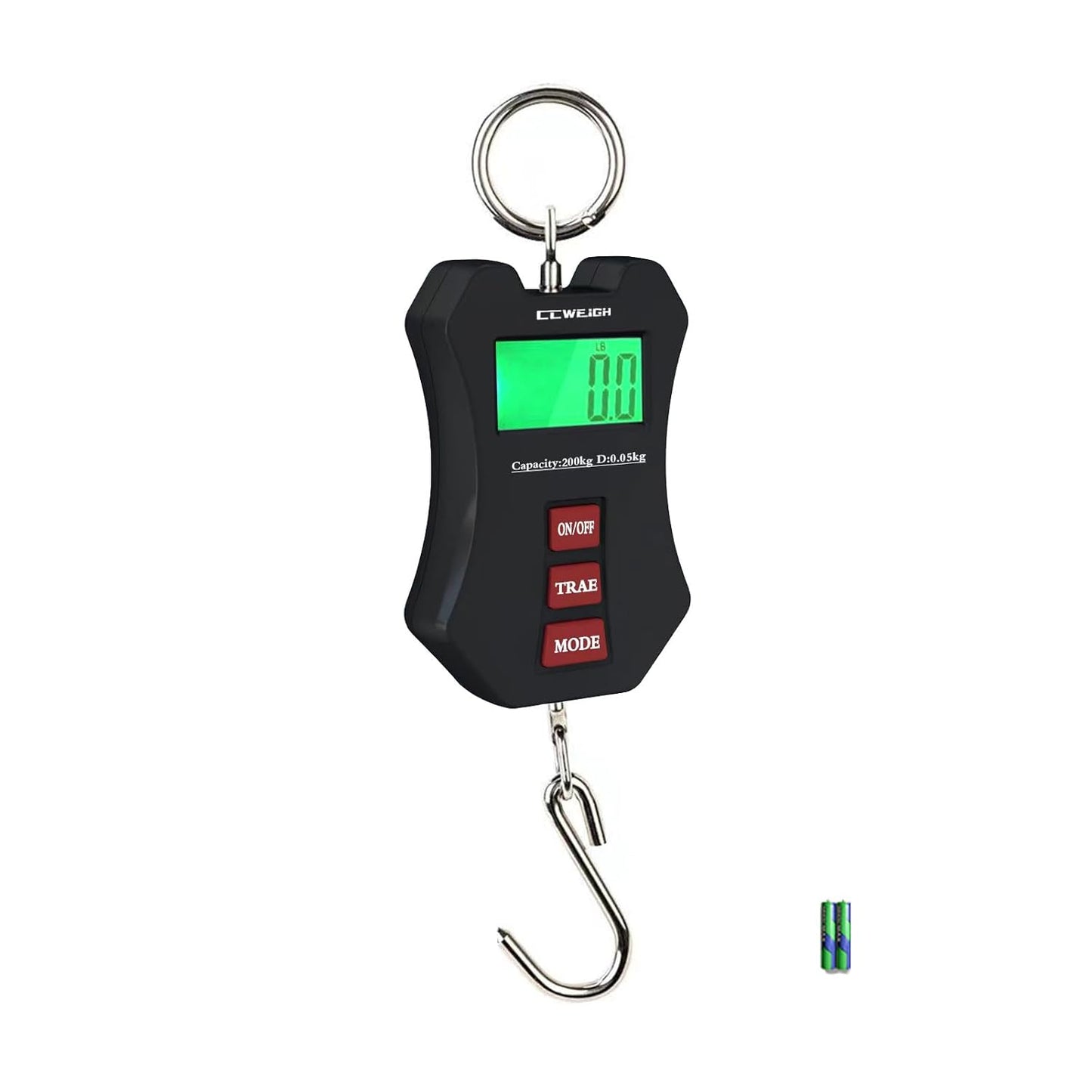 440lb/200kg Digital Crane Scale - Compact LCD Handheld Hanging Scale for Garage, Farm, Hunting, Fishing & More(200kg/Black)