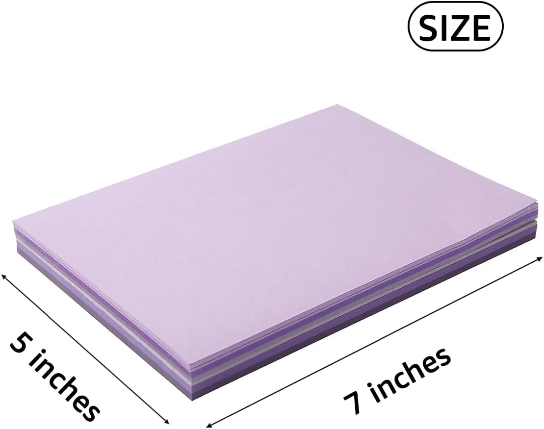 50 Sheets Colored Cardstock Paper 5 Colors, 250 GSM Heavy Card Stock for DIY Art Projects, Cards (Purple, 5x7)
