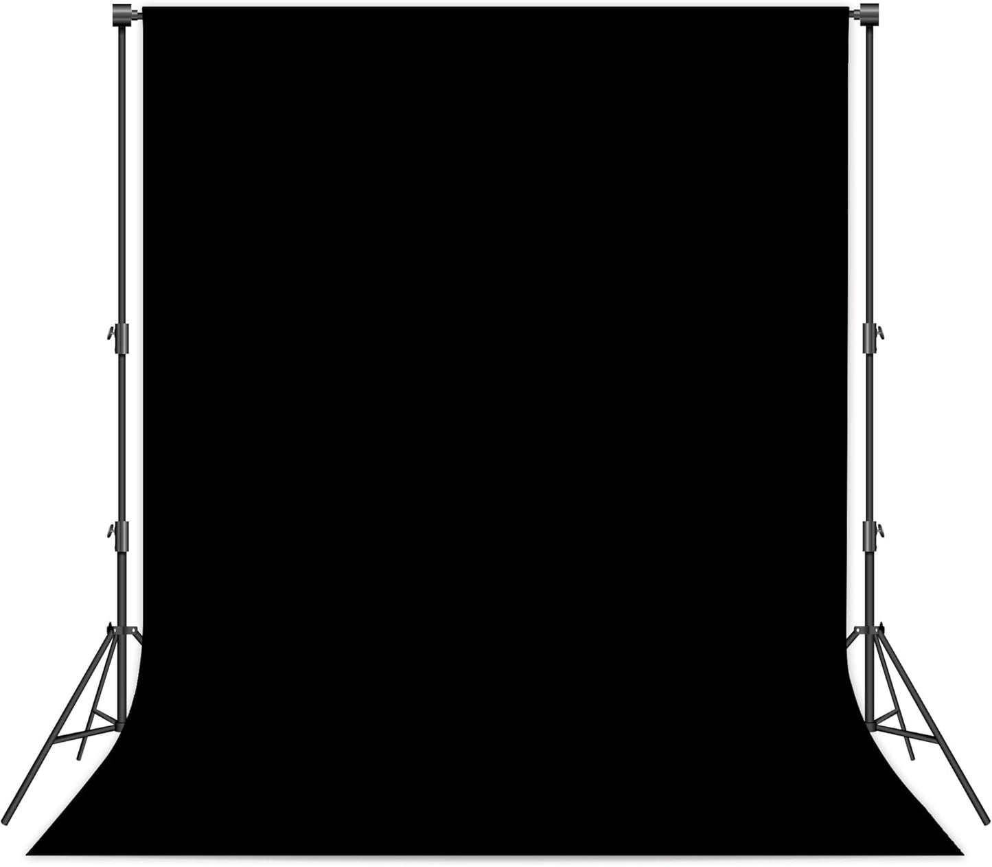 6 x 9 FT Black Backdrop - Premium Polyester for Video Streaming, Portrait Photoshoot, Wall Mounted, Parties and Small Events
