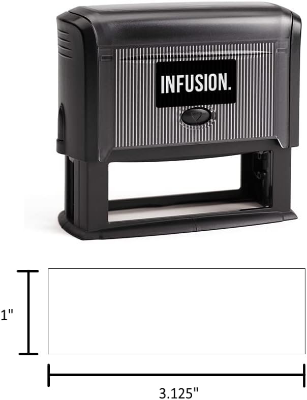 Infusion Self-Inking Custom Rubber Stamp (Personal or Business Use) - Choose from 16 Colors (1" x 3-1/4")
