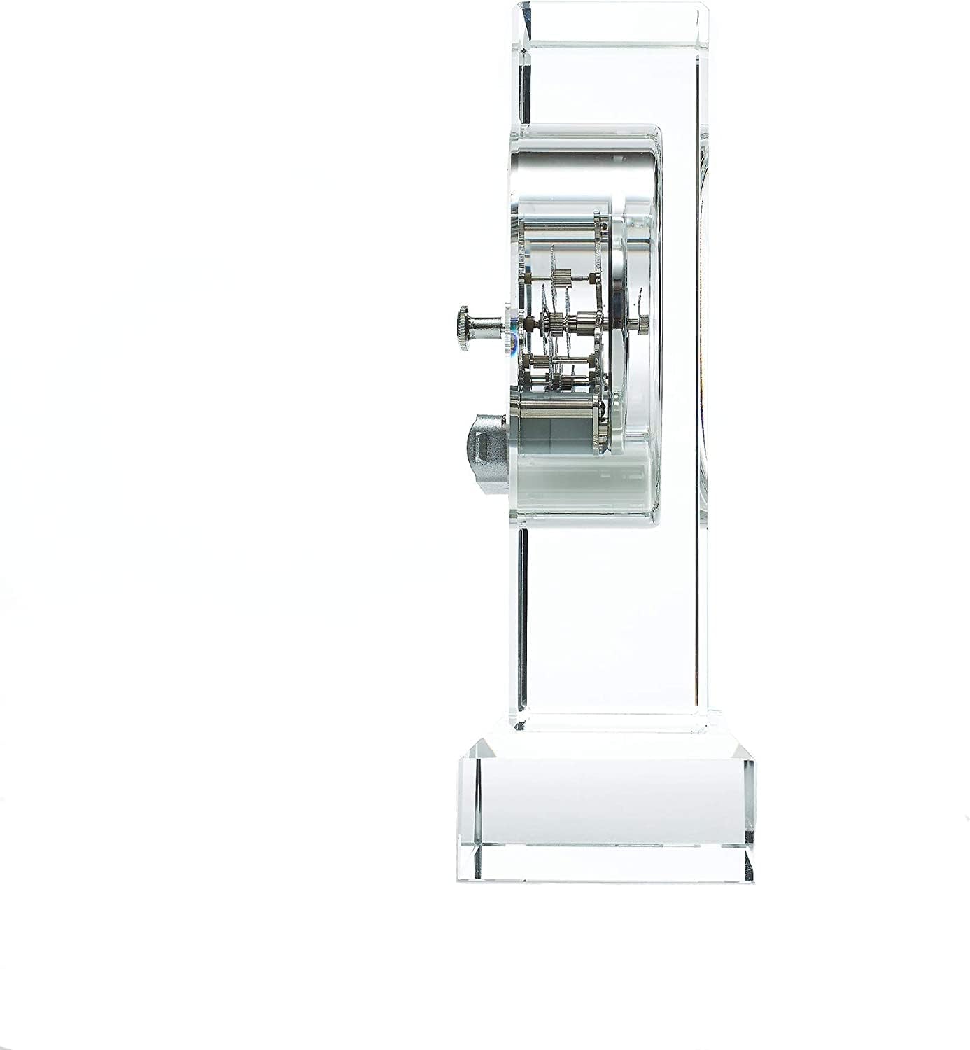 Baudville Engraved 7" Clock Trophy - Clear Crystal with Silver Accents - Silver Inset Time Piece - Personalized Engraving Up to Three Lines and Pre-Written Verse Selection