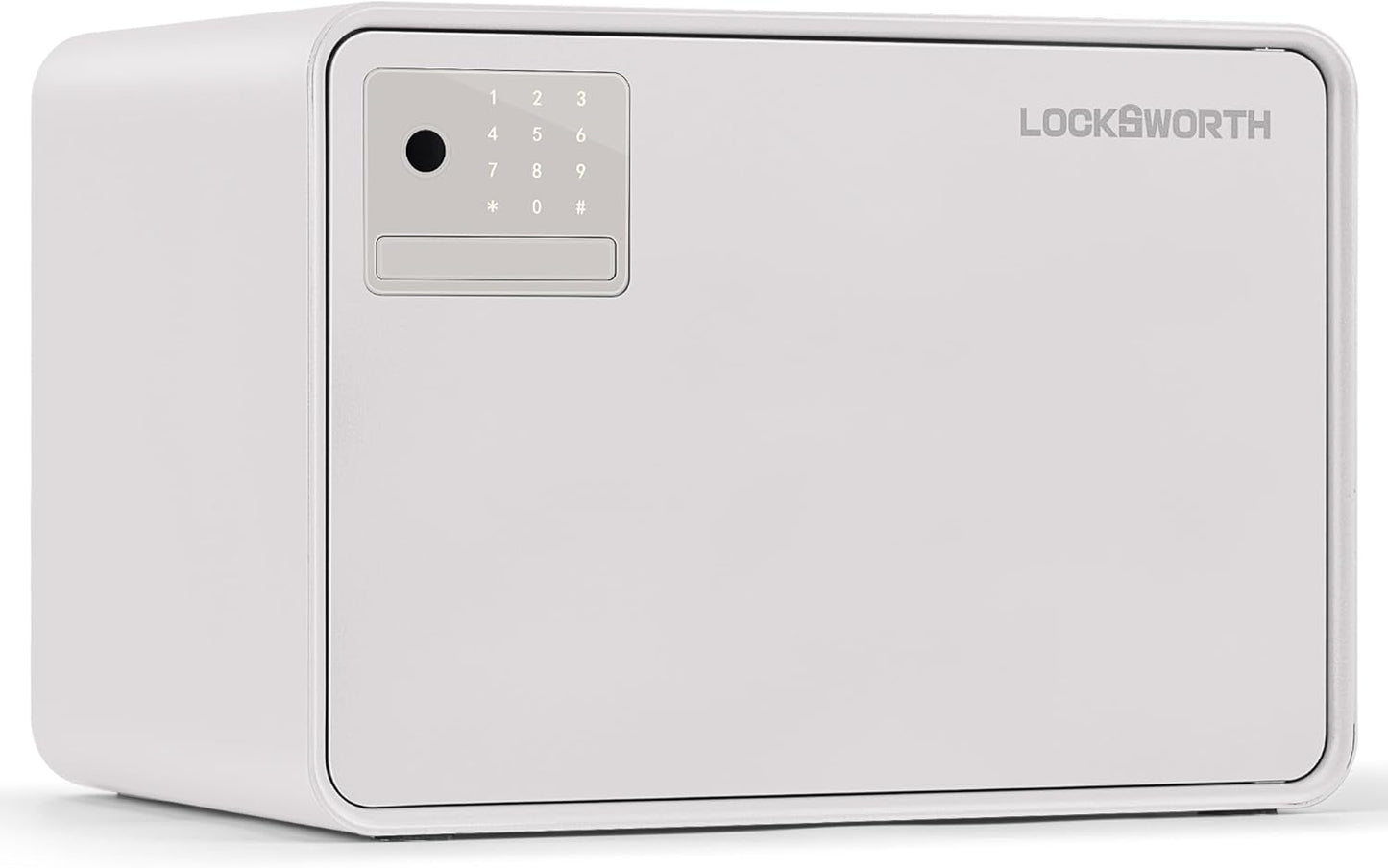 Biometric Safe for Home, 0.6 Cube Feet Auto-Open Fingerprint Safe with Touch Screen, Alarm System & Removable Shelf, Small Money Box for Cash, Jewelry, Documents, Home Office Use,White