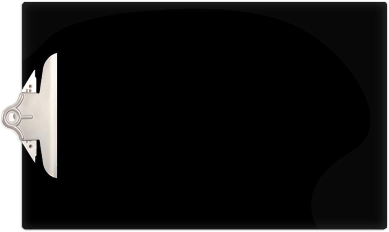 11x17 Clipboard Acrylic Panel Featuring a Jumbo Board Clip Black