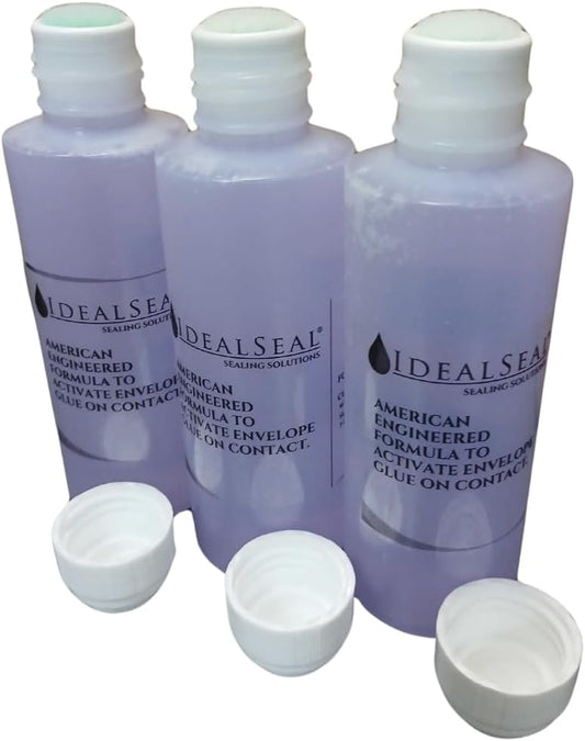 IDEALSEAL Envelope Moistener (120 ML) (3600 Envelpes) E-Z Seal Compatible 4 oz. Dabber Bottle of Sealing Solution PB Sealing Solution 601-7 Postage Stamp Envelope Seal (3 Bottles)