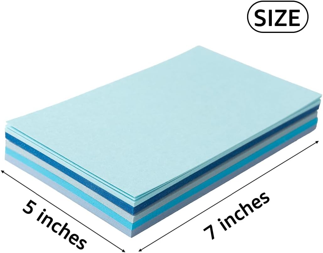 50 Sheets Colored Cardstock Paper 5 Colors, 250 GSM Heavy Card Stock for DIY Art Projects, Cards (Blue, 5x7)