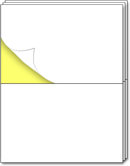 30 Sheets - Half Sheet Shipping Labels, Printable Sticker Paper, for Laser & Inkjet Printers - 2 per Sheet, 60 Pieces