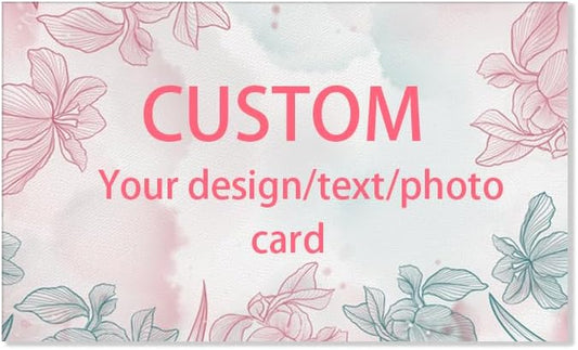 100pcs custom business cards thank you cards with logo picture 300gsm coated paper laminate two-sided printed (style 10)
