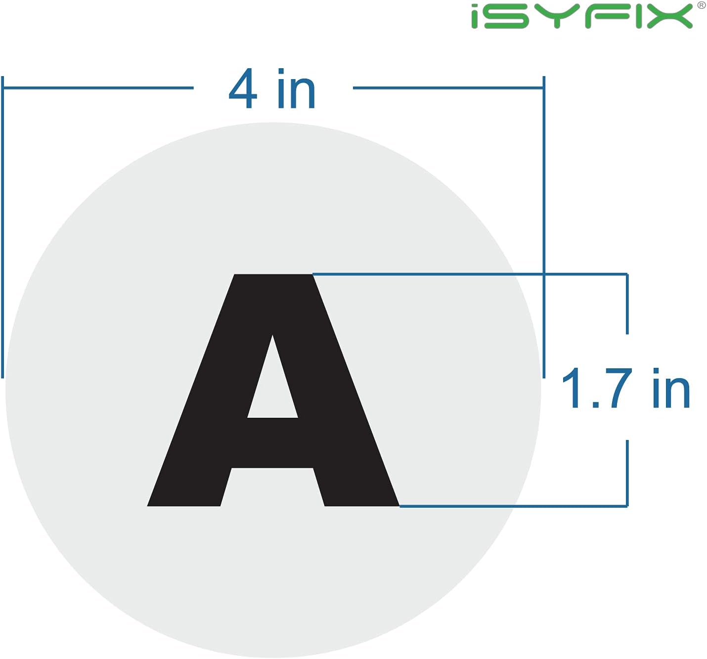 iSYFIX White Vinyl Letters Stickers - 4 inch Self-Adhesive, A to Z, 4 of Each Letter - Premium Decal for Indoor & Outdoor, for Inventory, Storage, Organizing, Alphabet for Boxes, Toolbox, Lockers